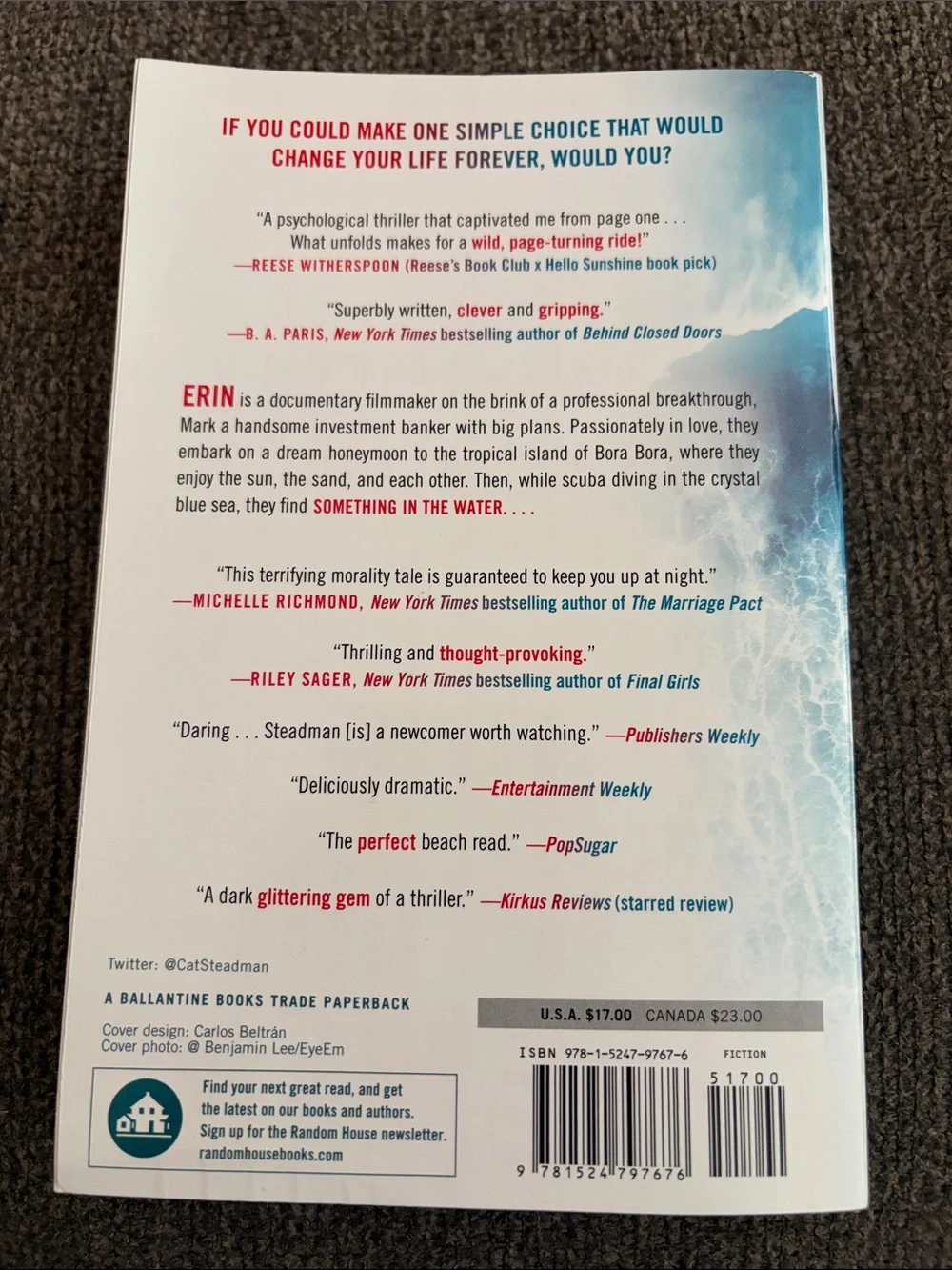 Something in the Water novel